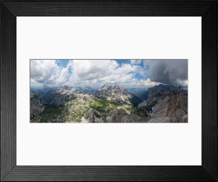 Framed Print : Aerial view of Laghi dei Piani near Tre Cime di Lavaredo Framed Print : Aerial view of Laghi dei Piani near Tre Cime di Lavaredo