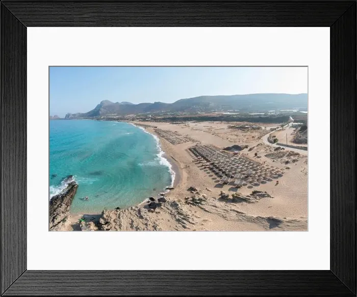 Framed Print : Falasarna sandy beach, Crete island Greece