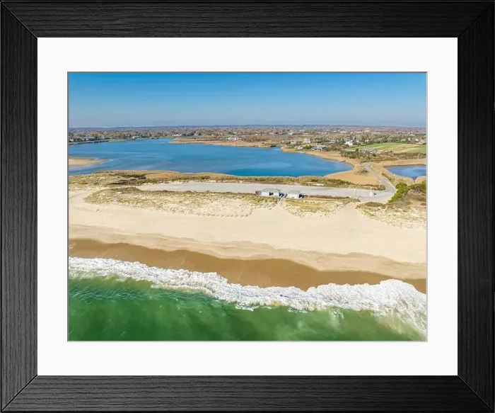 Framed Print : aerial view of sagg main town beach Framed Print : aerial view of sagg main town beach