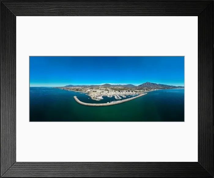 Framed Print : aerial drone view of Puerto Banus in Marbella town, Spain Framed Print : aerial drone view of Puerto Banus in Marbella town, Spain