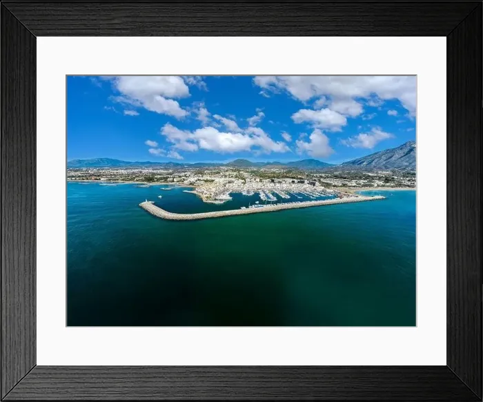 Framed Print : aerial drone view of Puerto Banus in Marbella town, Spain Framed Print : aerial drone view of Puerto Banus in Marbella town, Spain