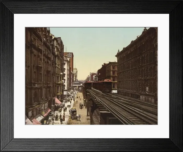 Framed Print : Wabash Avenue north from Adams Street, Chicago, Illinois 1900 Framed Print : Wabash Avenue north from Adams Street, Chicago, Illinois 1900
