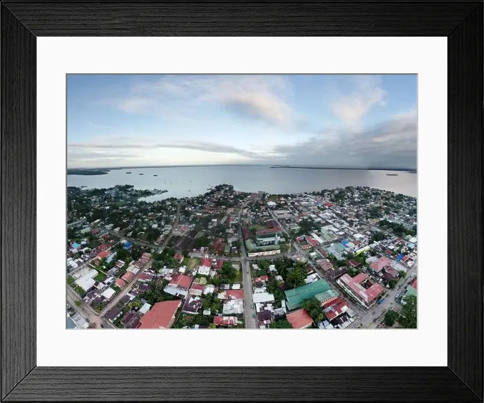 Framed Print : Panorama of central part Bluefields Nicaragua aerial drone view Framed Print : Panorama of central part Bluefields Nicaragua aerial drone view