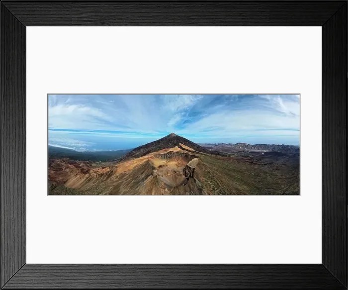 Framed Print : Aerial view of Pico Viejo volcano with Mount Teide in the background in Tenerife, Canary Islands, Spain Framed Print : Aerial view of Pico Viejo volcano with Mount Teide in the background in Tenerife, Canary Islands, Spain
