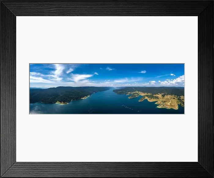 Framed Print : Splendid aerial panorama view of the lake, Dospat, Bulgaria Framed Print : Splendid aerial panorama view of the lake, Dospat, Bulgaria