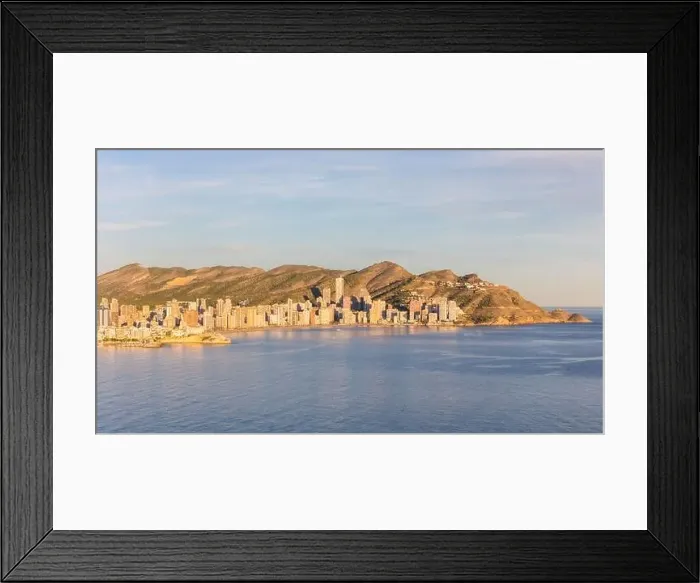 Framed Print : Aerial drone view of the skyline of Benidorm. Benidorm is a coastal city in the Costa Blanca, Spain Framed Print : Aerial drone view of the skyline of Benidorm. Benidorm is a coastal city in the Costa Blanca, Spain