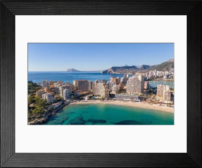 Framed Print : Aerial drone photo of the Spanish coastal town named Calpe in the Costa Blanca Framed Print : Aerial drone photo of the Spanish coastal town named Calpe in the Costa Blanca
