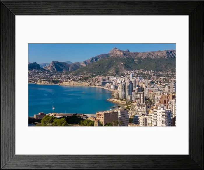 Framed Print : Aerial drone photo of the Spanish coastal town named Calpe in the Costa Blanca Framed Print : Aerial drone photo of the Spanish coastal town named Calpe in the Costa Blanca