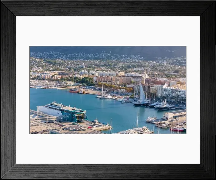 Framed Print : Aerial drone photo of the harbour in the coastal town named Denia, which is located in the Costa Blanca Spain Framed Print : Aerial drone photo of the harbour in the coastal town named Denia, which is located in the Costa Blanca Spain