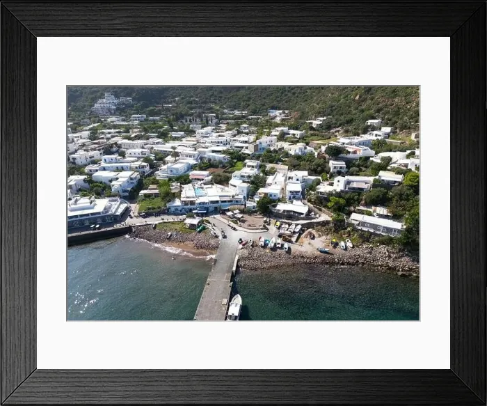 Framed Print : Aerial drone photo of the island Panarea. Panarea is part of the Aeolian Island in the Mediterranean sea of Italy Framed Print : Aerial drone photo of the island Panarea. Panarea is part of the Aeolian Island in the Mediterranean sea of Italy