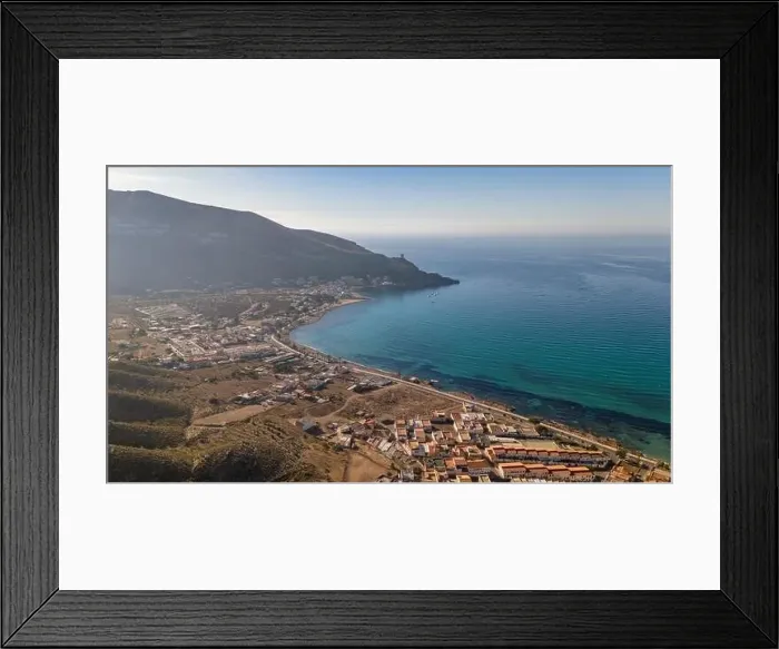 Framed Print : Aerial drone photo of the coastal town named La Azohia in the Costa Calida, Spain Framed Print : Aerial drone photo of the coastal town named La Azohia in the Costa Calida, Spain