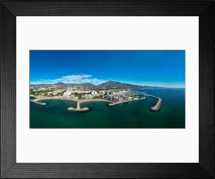 Framed Print : aerial drone view of Puerto Banus in Marbella town, Spain Framed Print : aerial drone view of Puerto Banus in Marbella town, Spain