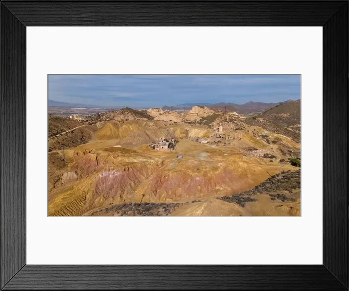 Framed Print : Aerial drone photo of the abandoned mines in the town of Mazarron, south Spain Framed Print : Aerial drone photo of the abandoned mines in the town of Mazarron, south Spain