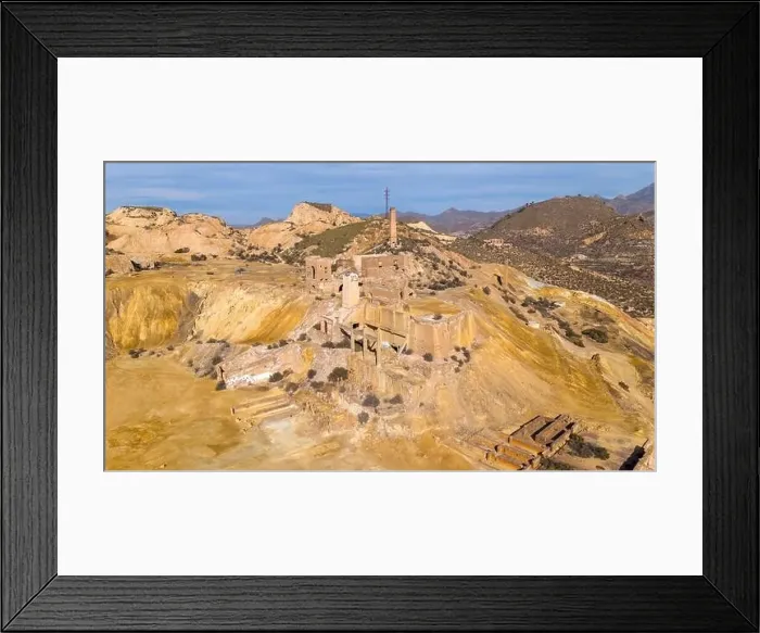 Framed Print : Aerial drone photo of the abandoned mines in the town of Mazarron, south Spain Framed Print : Aerial drone photo of the abandoned mines in the town of Mazarron, south Spain