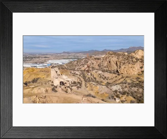 Framed Print : Aerial drone photo of the abandoned mines in the town of Mazarron, south Spain Framed Print : Aerial drone photo of the abandoned mines in the town of Mazarron, south Spain