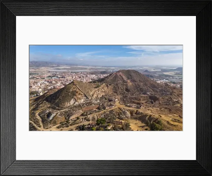 Framed Print : Aerial drone photo of the abandoned mines in the town of Mazarron, south Spain Framed Print : Aerial drone photo of the abandoned mines in the town of Mazarron, south Spain