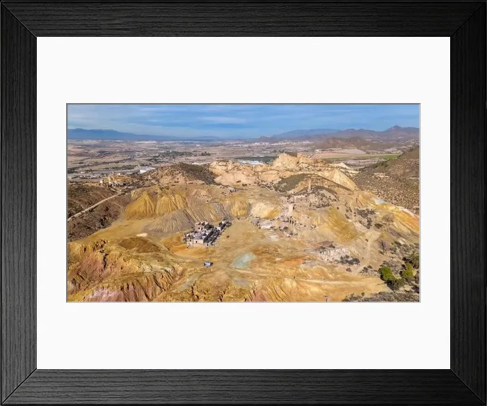 Framed Print : Aerial drone photo of the abandoned mines in the town of Mazarron, south Spain Framed Print : Aerial drone photo of the abandoned mines in the town of Mazarron, south Spain