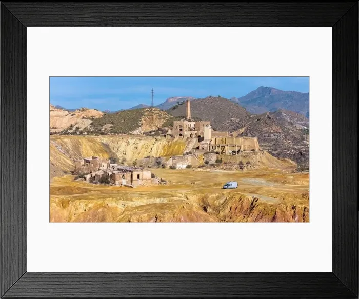 Framed Print : Aerial drone photo of the abandoned mines in the town of Mazarron, south Spain Framed Print : Aerial drone photo of the abandoned mines in the town of Mazarron, south Spain