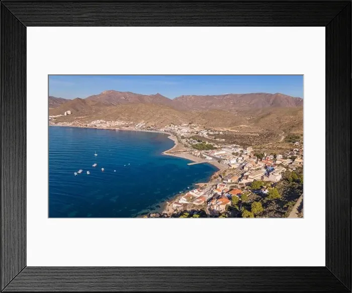 Framed Print : Aerial drone photo of the coastal town named La Azohia in the Costa Calida, Spain Framed Print : Aerial drone photo of the coastal town named La Azohia in the Costa Calida, Spain