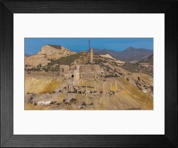 Framed Print : Aerial drone photo of the abandoned mines in the town of Mazarron, south Spain Framed Print : Aerial drone photo of the abandoned mines in the town of Mazarron, south Spain