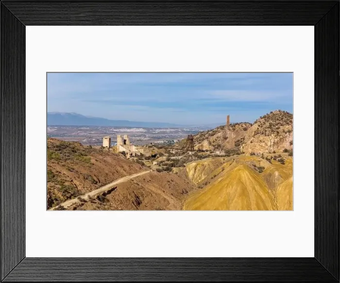 Framed Print : Aerial drone photo of the abandoned mines in the town of Mazarron, south Spain Framed Print : Aerial drone photo of the abandoned mines in the town of Mazarron, south Spain