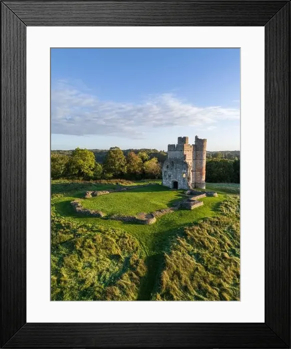 Framed Print : Donnington Castle Aerial View from the west Portrait Aspect Framed Print : Donnington Castle Aerial View from the west Portrait Aspect