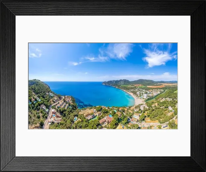 Framed Print : Aerial view of Canyamel bay in Mallorca Islands, Spain Framed Print : Aerial view of Canyamel bay in Mallorca Islands, Spain