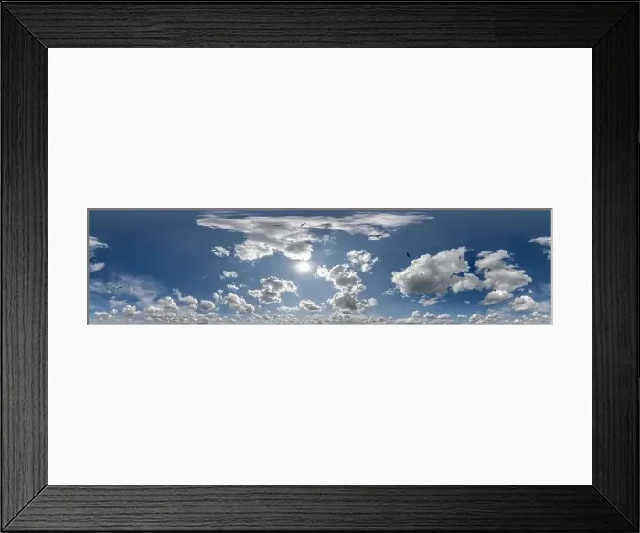 Framed Print : seamless cloudy blue sky 360 hdri panorama view flock of birds in beautiful clouds for use in 3d graphics as sky dome Framed Print : seamless cloudy blue sky 360 hdri panorama view flock of birds in beautiful clouds for use in 3d graphics as sky dome