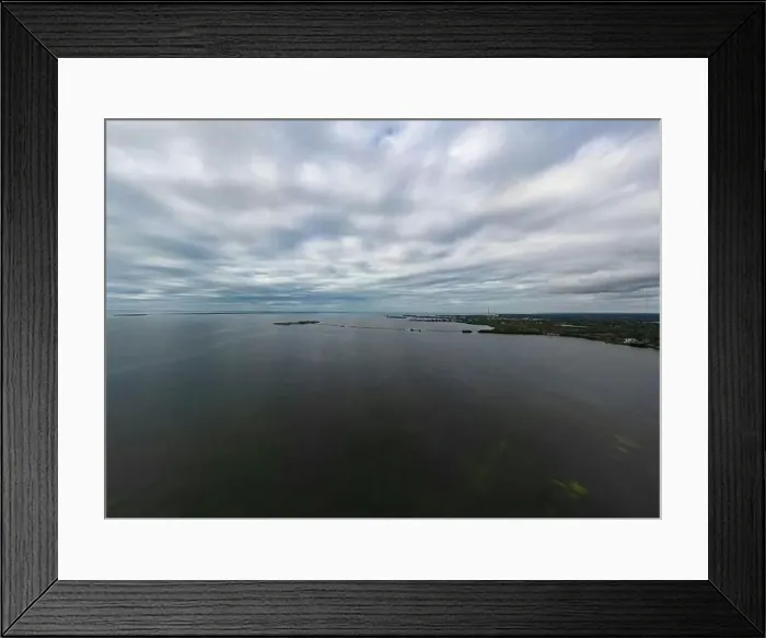 Framed Print : An aerial view of the clouds and sea north of Tampa in Florida, USA Framed Print : An aerial view of the clouds and sea north of Tampa in Florida, USA