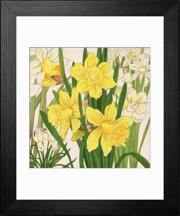 Framed Print : Digital floral design featuring a lively color palette on textured beige Framed Print : Digital floral design featuring a lively color palette on textured beige