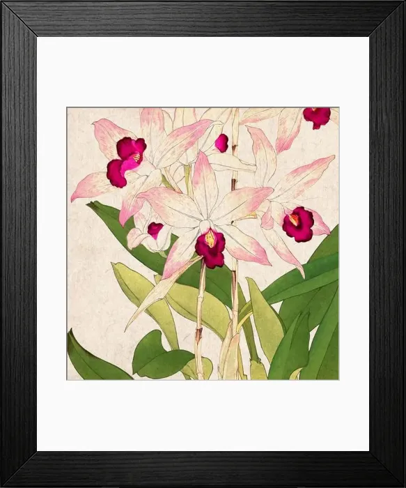 Framed Print : Digital floral design featuring a lively color palette on textured beige Framed Print : Digital floral design featuring a lively color palette on textured beige