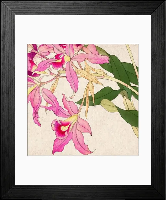Framed Print : Digital floral design featuring a lively color palette on textured beige Framed Print : Digital floral design featuring a lively color palette on textured beige