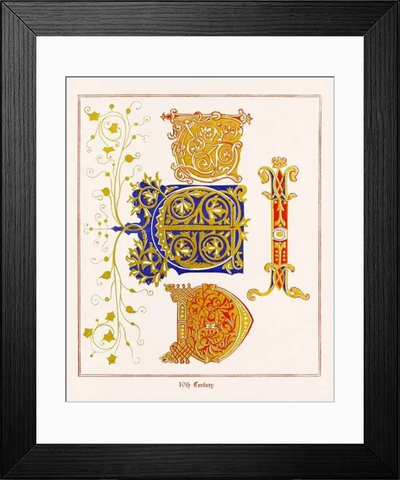 Framed Print : Medieval Alphabet initials Framed Print : Medieval Alphabet initials