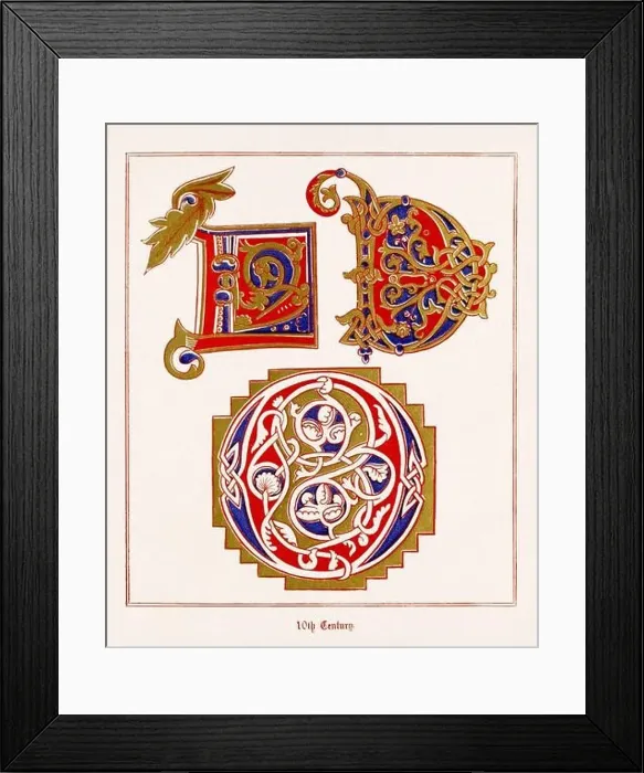 Framed Print : Medieval Alphabet initials Framed Print : Medieval Alphabet initials