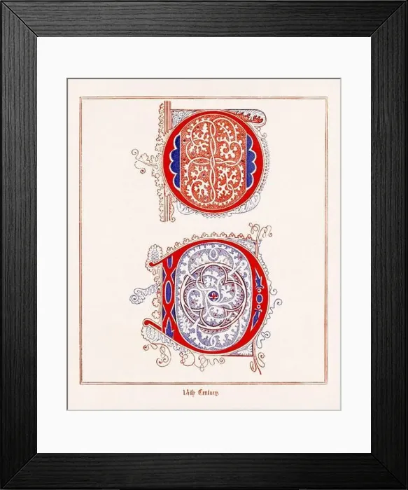 Framed Print : Medieval Alphabet initials Framed Print : Medieval Alphabet initials