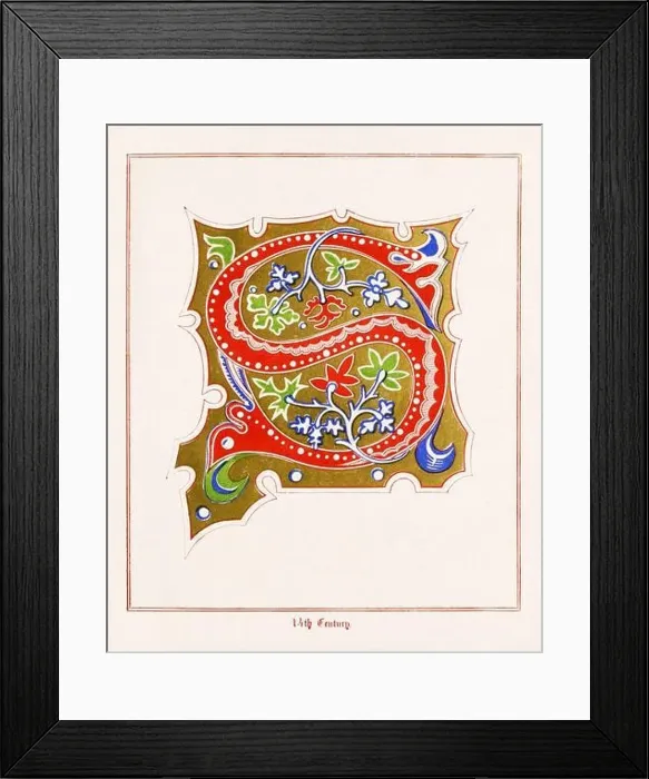 Framed Print : Medieval Alphabet initials Framed Print : Medieval Alphabet initials