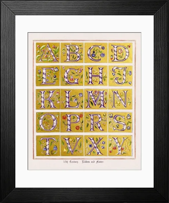 Framed Print : Medieval Alphabet initials Framed Print : Medieval Alphabet initials