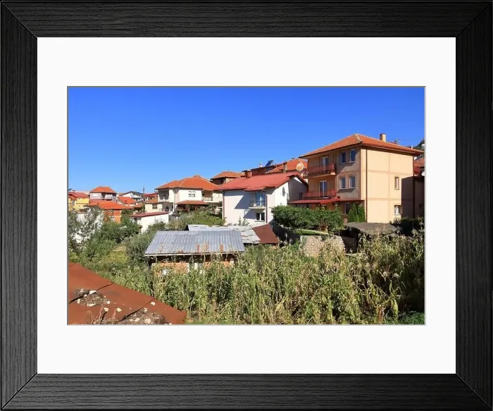 Framed Print : Small village Elshani in North Macedonia at the Lake Ohrid Framed Print : Small village Elshani in North Macedonia at the Lake Ohrid