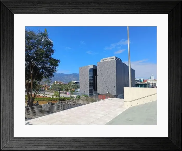 Framed Print : March 15 2023 - San Jose, Costa Rica in Central America: View of the outside of Plaza de la Democracia Framed Print : March 15 2023 - San Jose, Costa Rica in Central America: View of the outside of Plaza de la Democracia