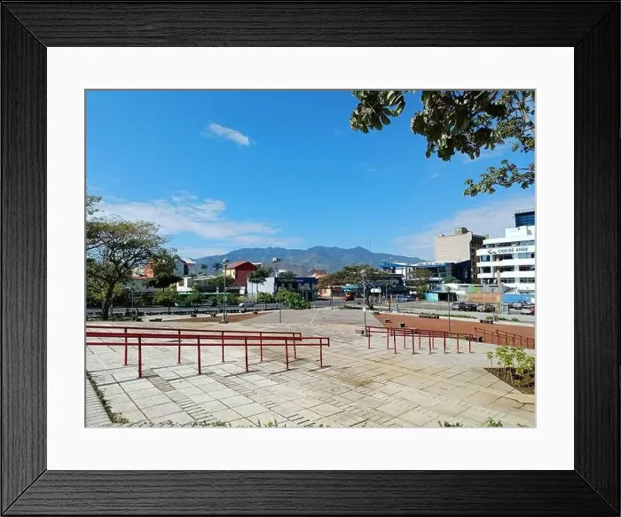 Framed Print : March 15 2023 - San Jose, Costa Rica in Central America: View of the outside of Plaza de la Democracia Framed Print : March 15 2023 - San Jose, Costa Rica in Central America: View of the outside of Plaza de la Democracia