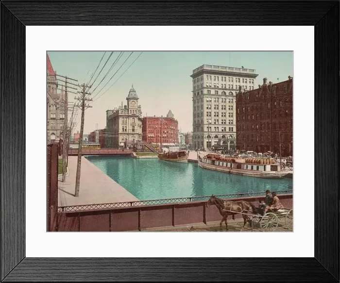Framed Print : Erie Canal at Salina Street, Syracuse, Onondaga County, New York 1900 Framed Print : Erie Canal at Salina Street, Syracuse, Onondaga County, New York 1900