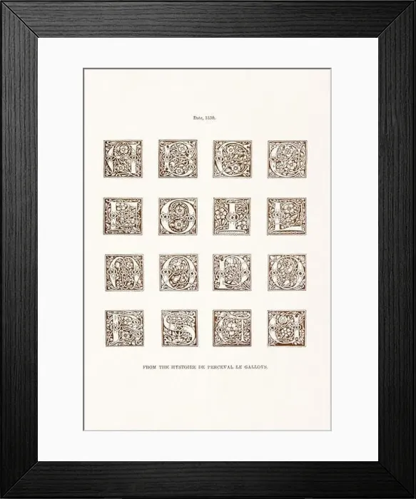 Framed Print : Medieval Alphabet initials Framed Print : Medieval Alphabet initials