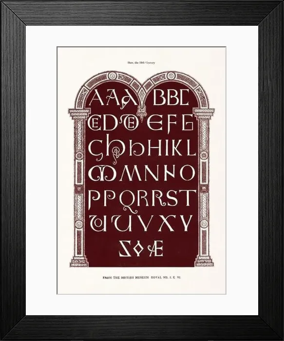 Framed Print : Medieval Alphabet initials Framed Print : Medieval Alphabet initials