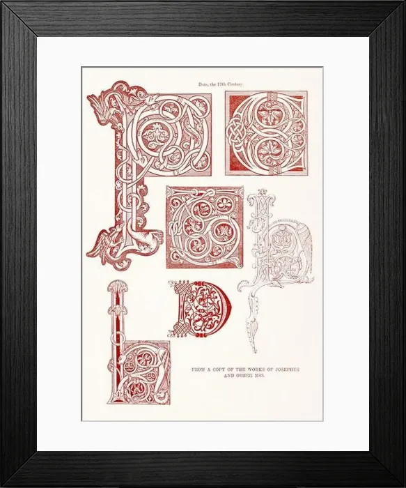 Framed Print : Medieval Alphabet initials Framed Print : Medieval Alphabet initials