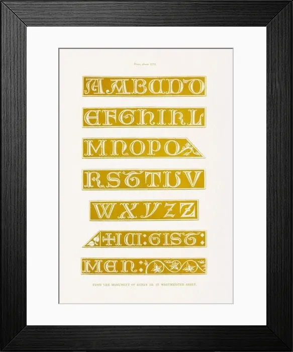 Framed Print : Medieval Alphabet initials Framed Print : Medieval Alphabet initials