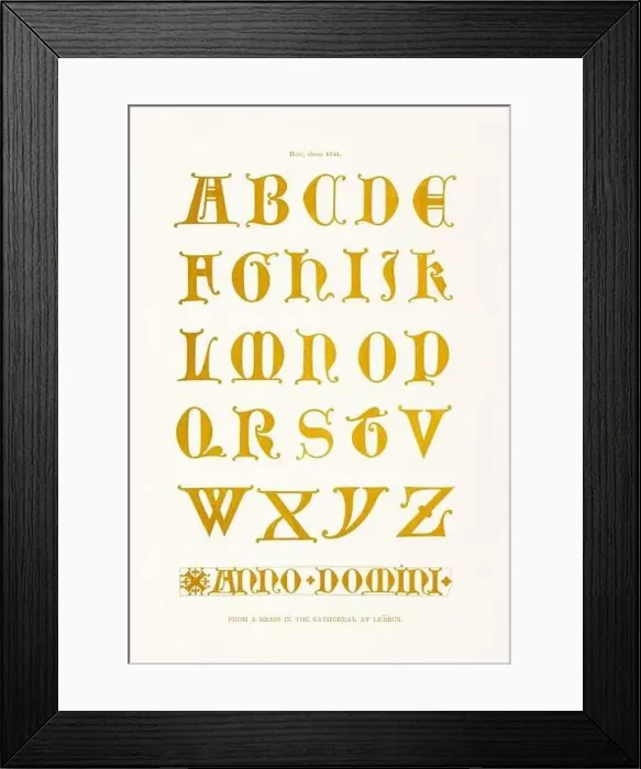 Framed Print : Medieval Alphabet initials Framed Print : Medieval Alphabet initials