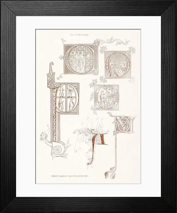 Framed Print : Medieval Alphabet initials Framed Print : Medieval Alphabet initials
