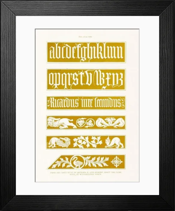 Framed Print : Medieval Alphabet initials Framed Print : Medieval Alphabet initials