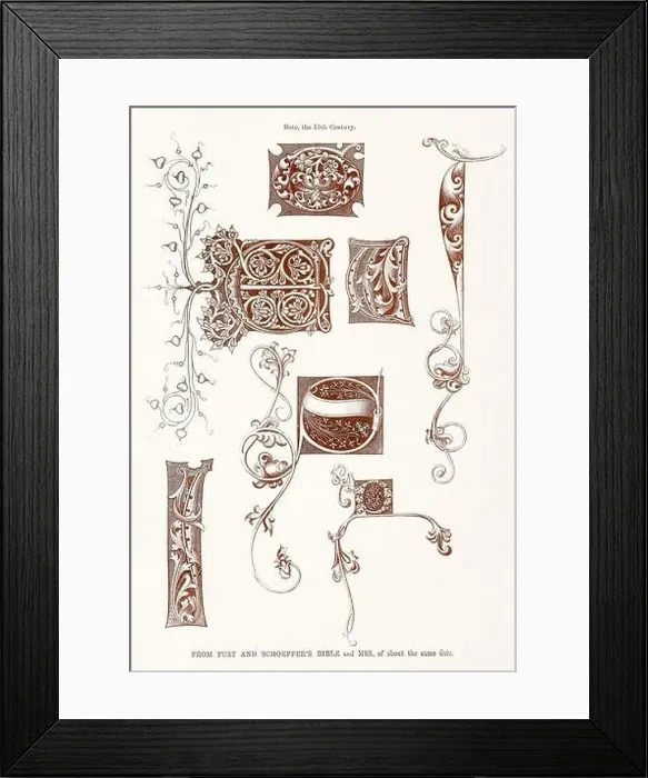 Framed Print : Medieval Alphabet initials Framed Print : Medieval Alphabet initials