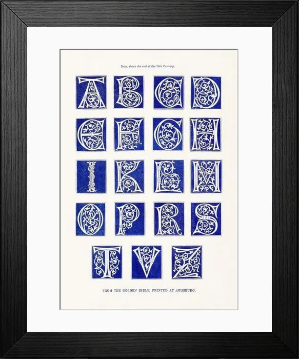 Framed Print : Medieval Alphabet initials Framed Print : Medieval Alphabet initials